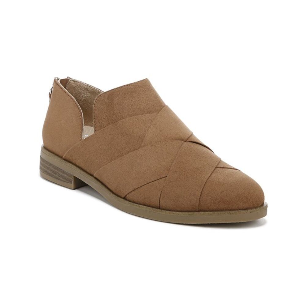 DR SCHOLLS Womens Brown Cut Out Always Almond Toe Block Heel Shootie 8.5 M